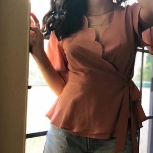 Monteau Los Angeles wrap blouse